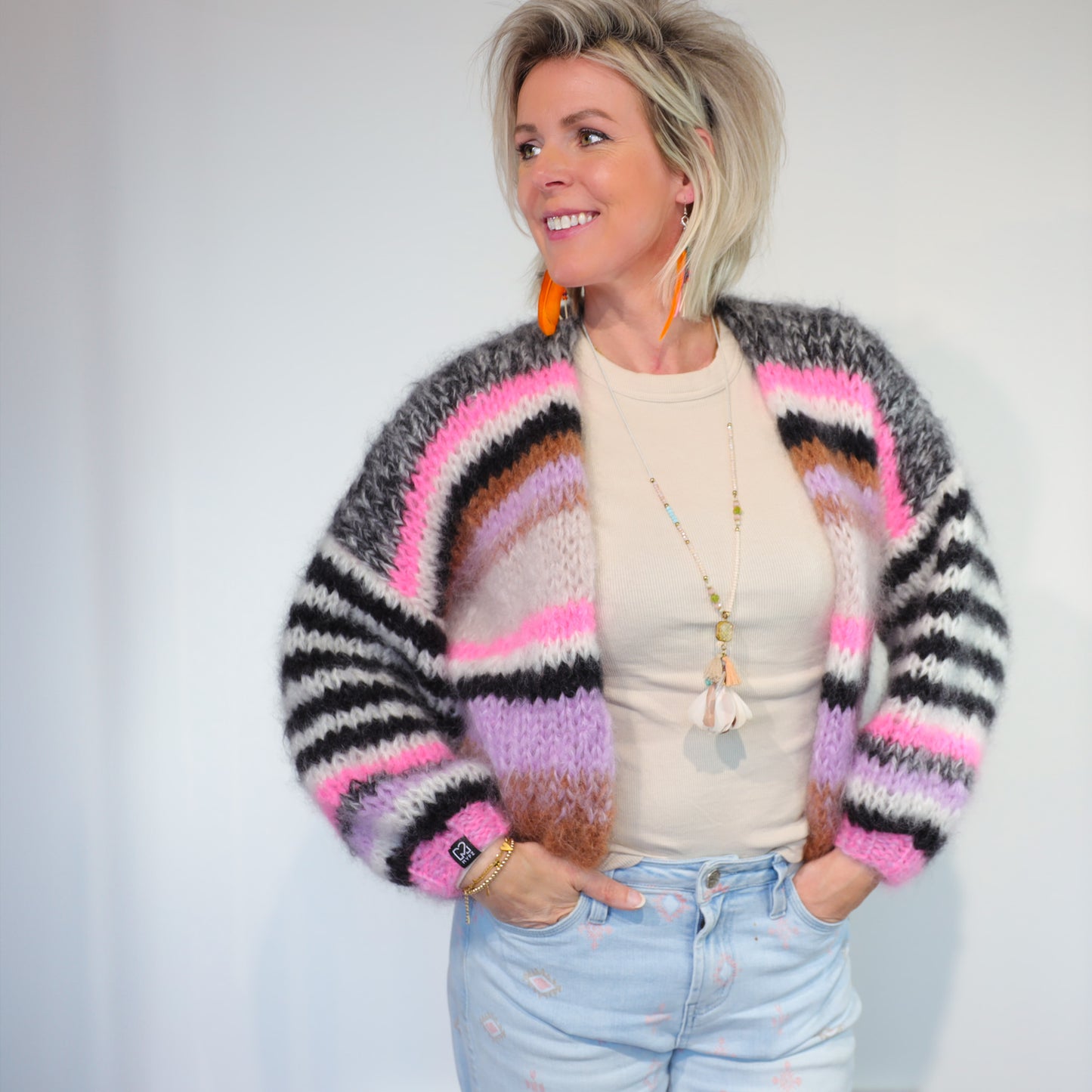 Strickanleitung – Short Chunky Mohair Cardigan Alex No.12 (ENG-NL-DE)