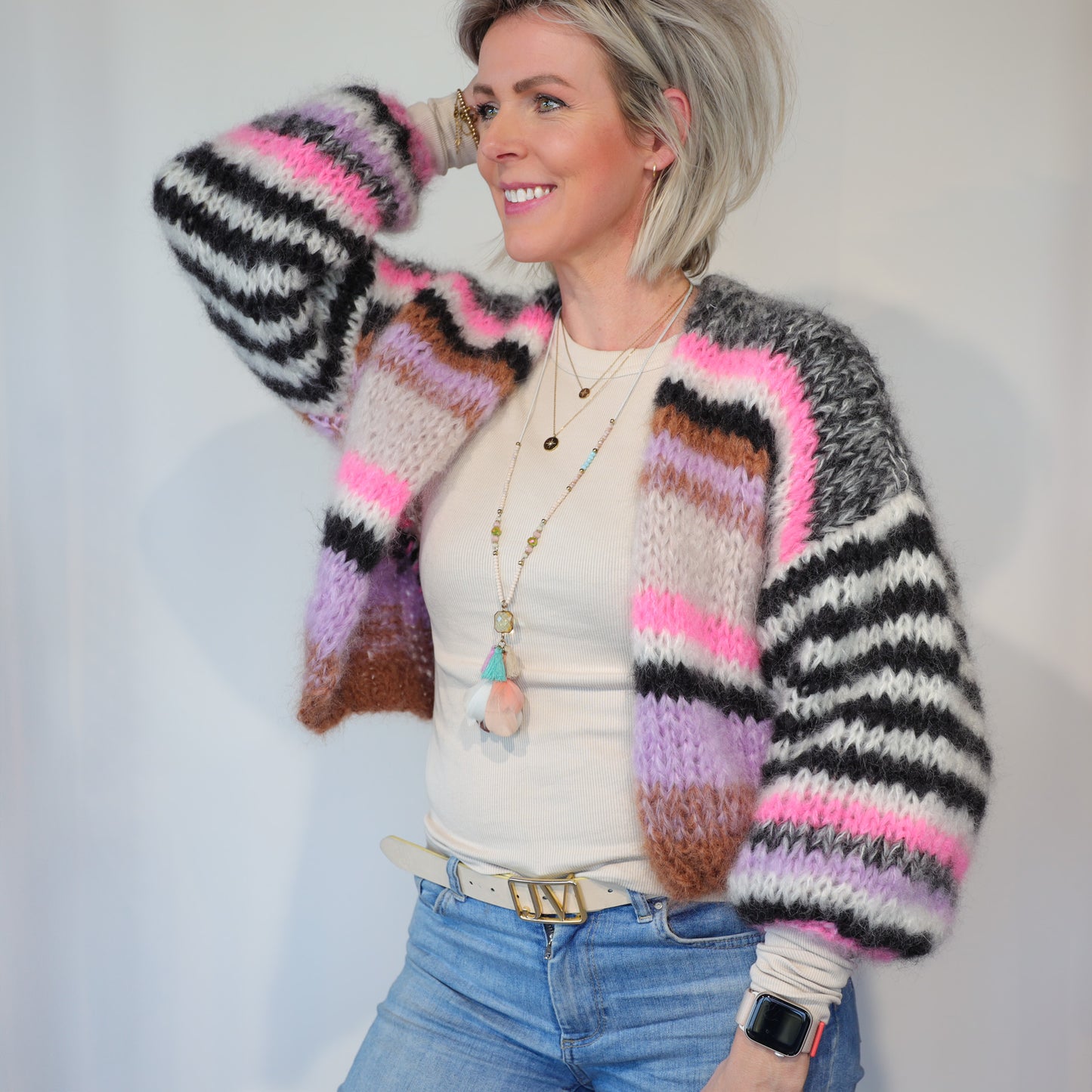 Strickanleitung – Short Chunky Mohair Cardigan Alex No.12 (ENG-NL-DE)