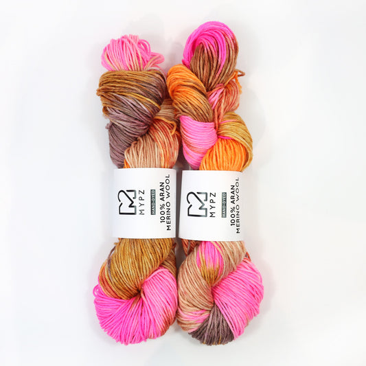 MYPZ Hand-dyed 100% Aran Merino Wool – Pecan