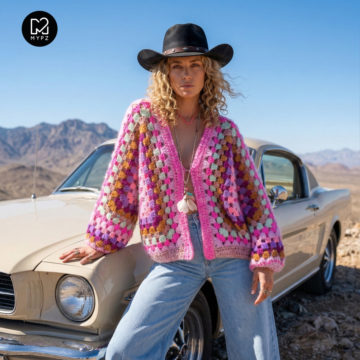 Häkelanleitung - MYPZ Hexagon Cardigan Violet Pop (ENG-NL-DE)