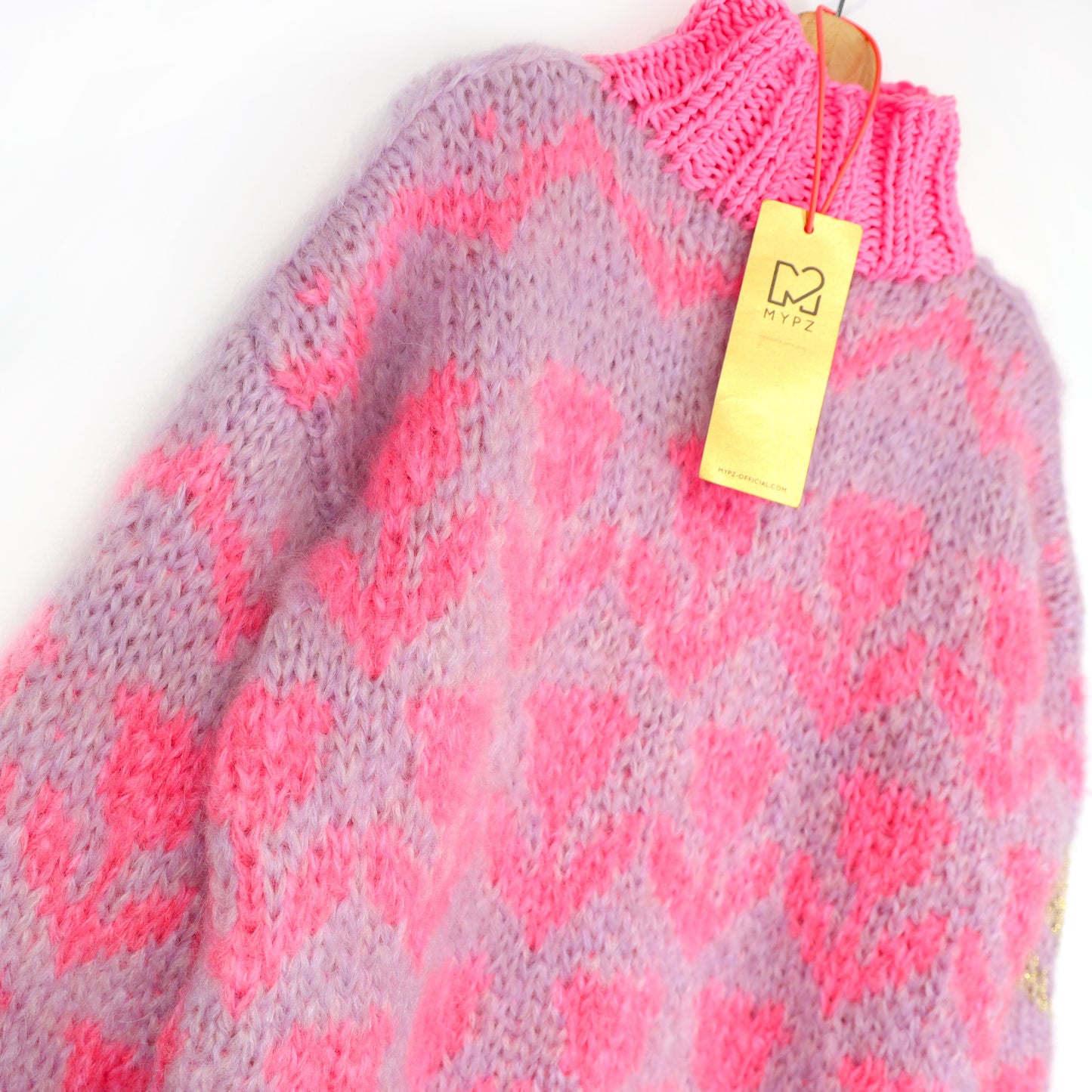 MYPZ Chunky Mohair Pullover Coral Tulips