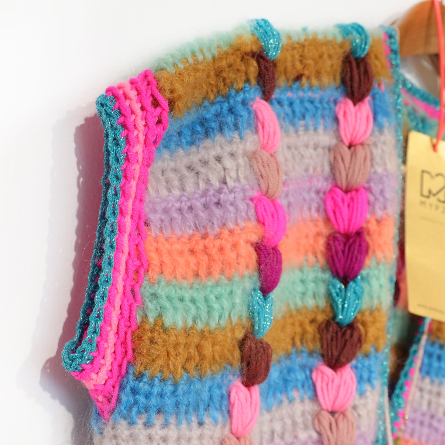Hakelanleitung - Chunky Mohair-merino vest Heartbeat (ENG-NL-DE)