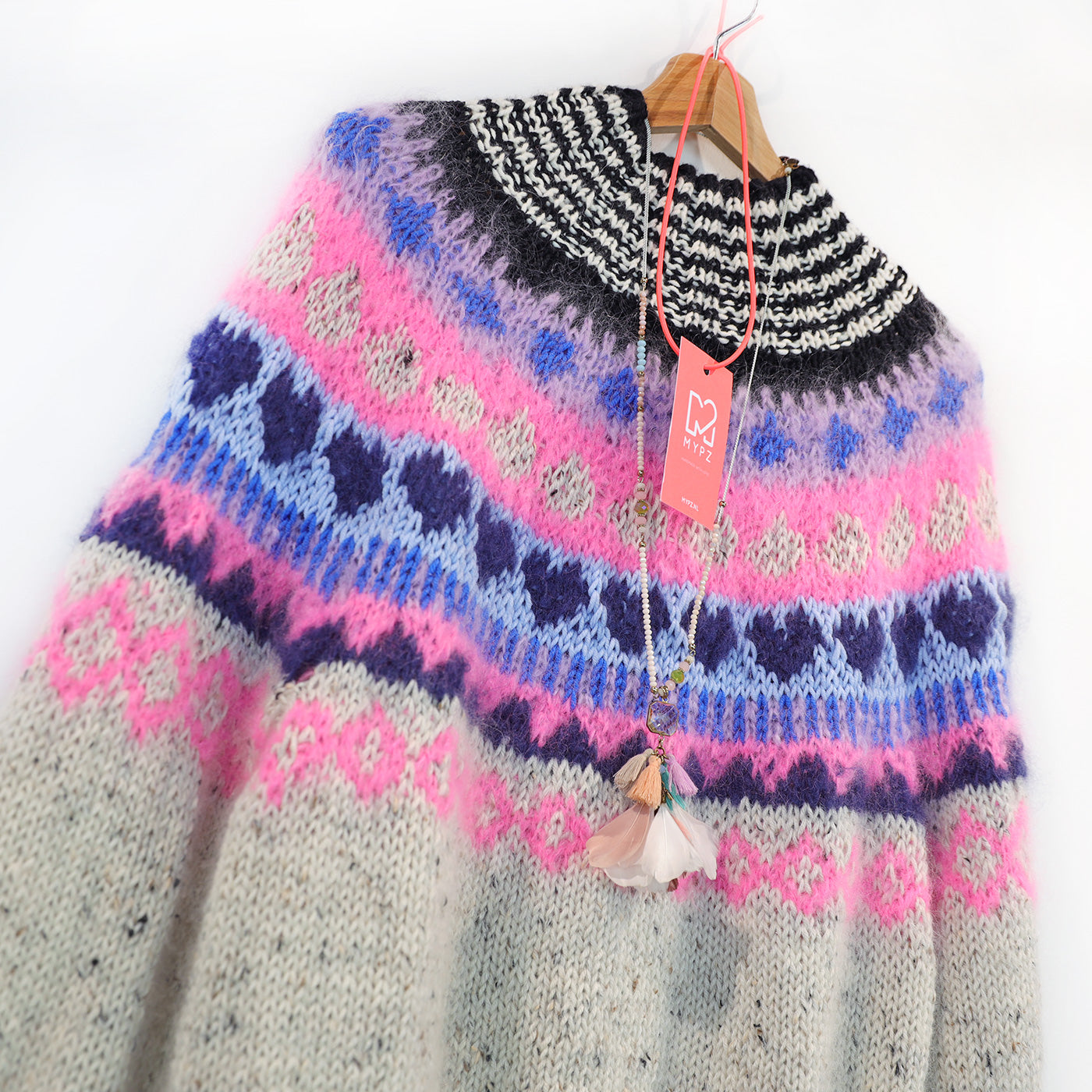 Strickset – MYPZ top-down sweater Blue Heart No6 (ENG-NL-DE)