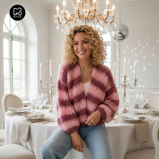 Strickset – MYPZ Short Light Mohair Cardigan Rose Burgundy No10 (ENG-NL-DE-FR-ES)