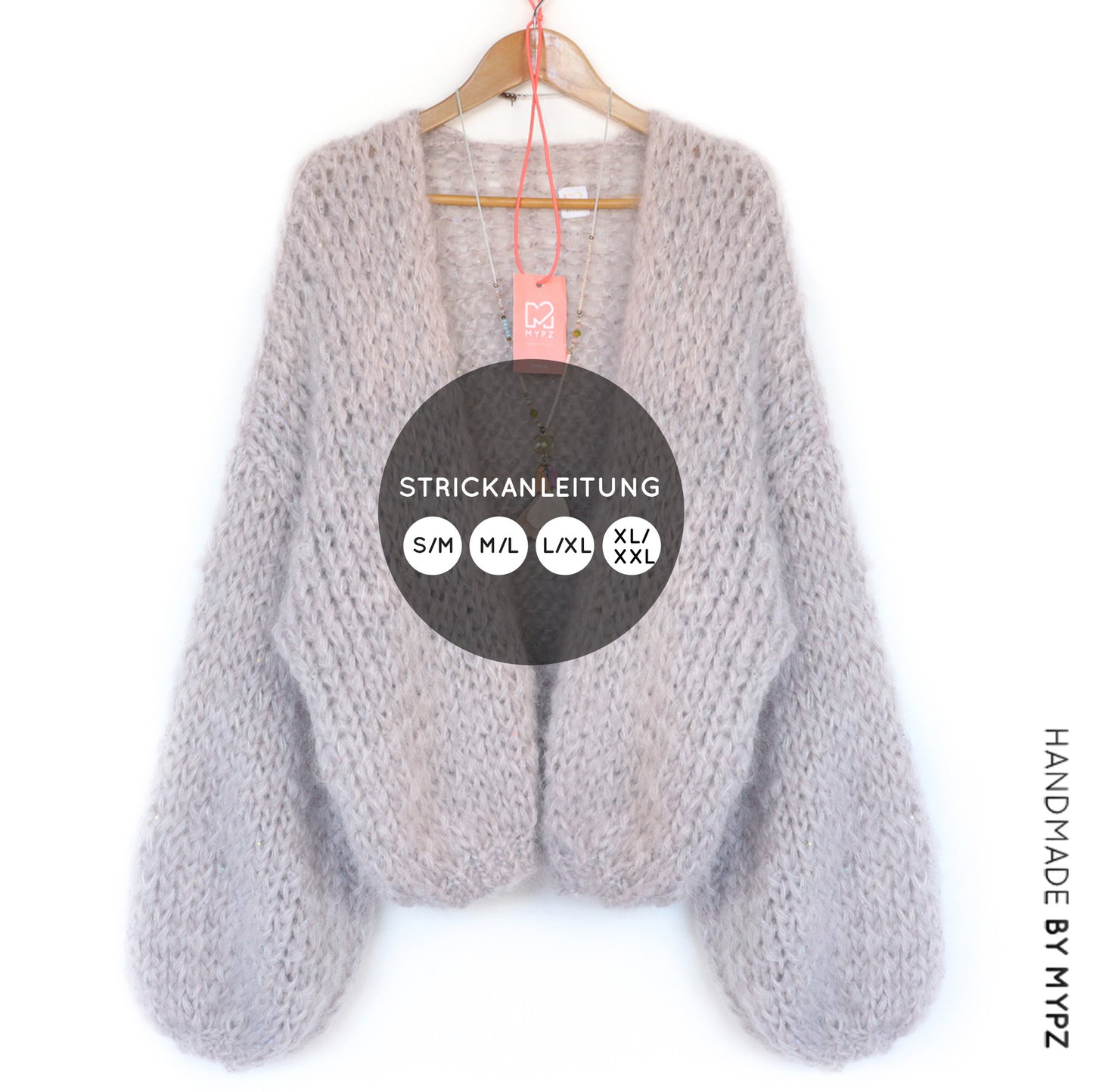 Strickanleitung – MYPZ short basic chunky cardigan Sparkling No15 (ENG-NL-DE)