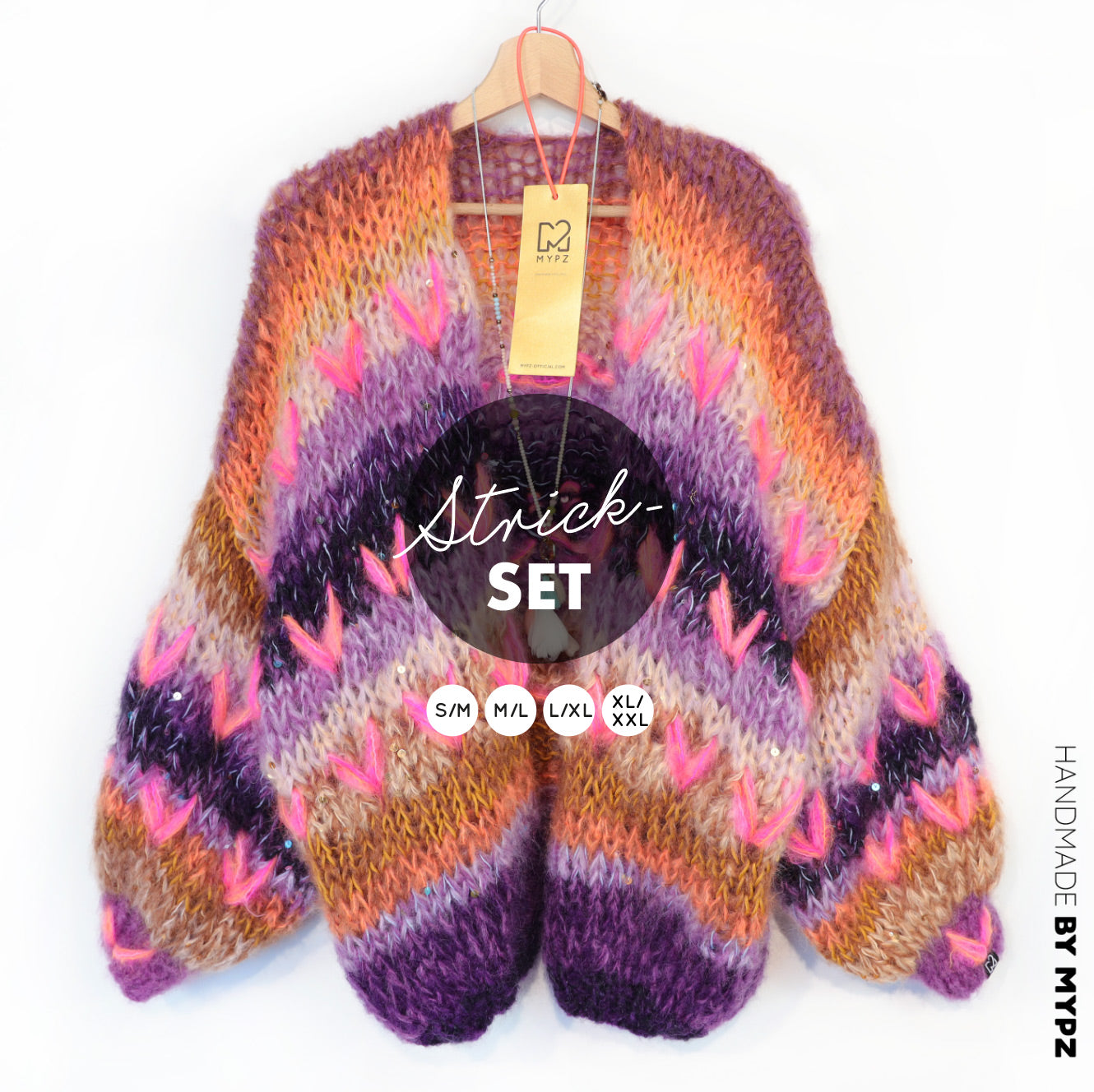 Strickset – MYPZ Chunky Mohair Cardigan Boho Firefly No.15 (ENG-NL-DE)