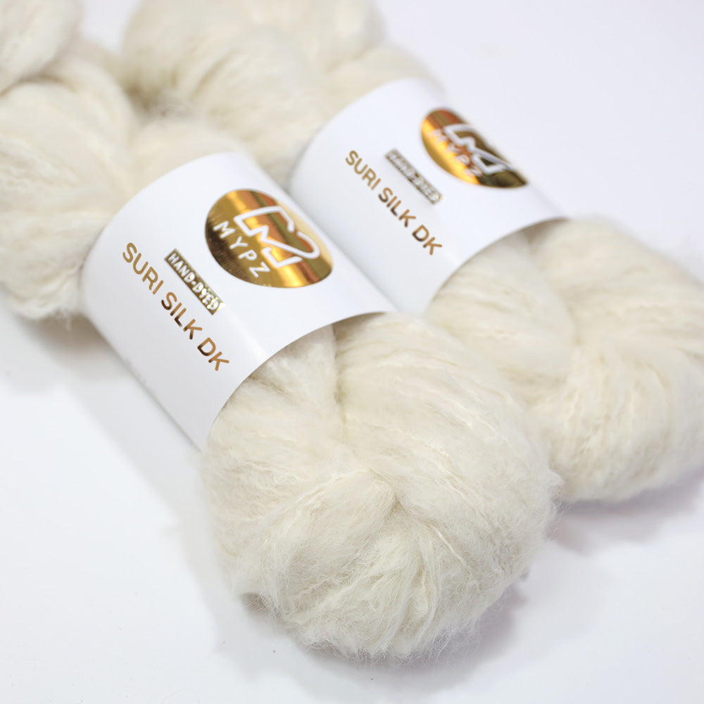 MYPZ Suri Silk DK – hand-dyed Off White