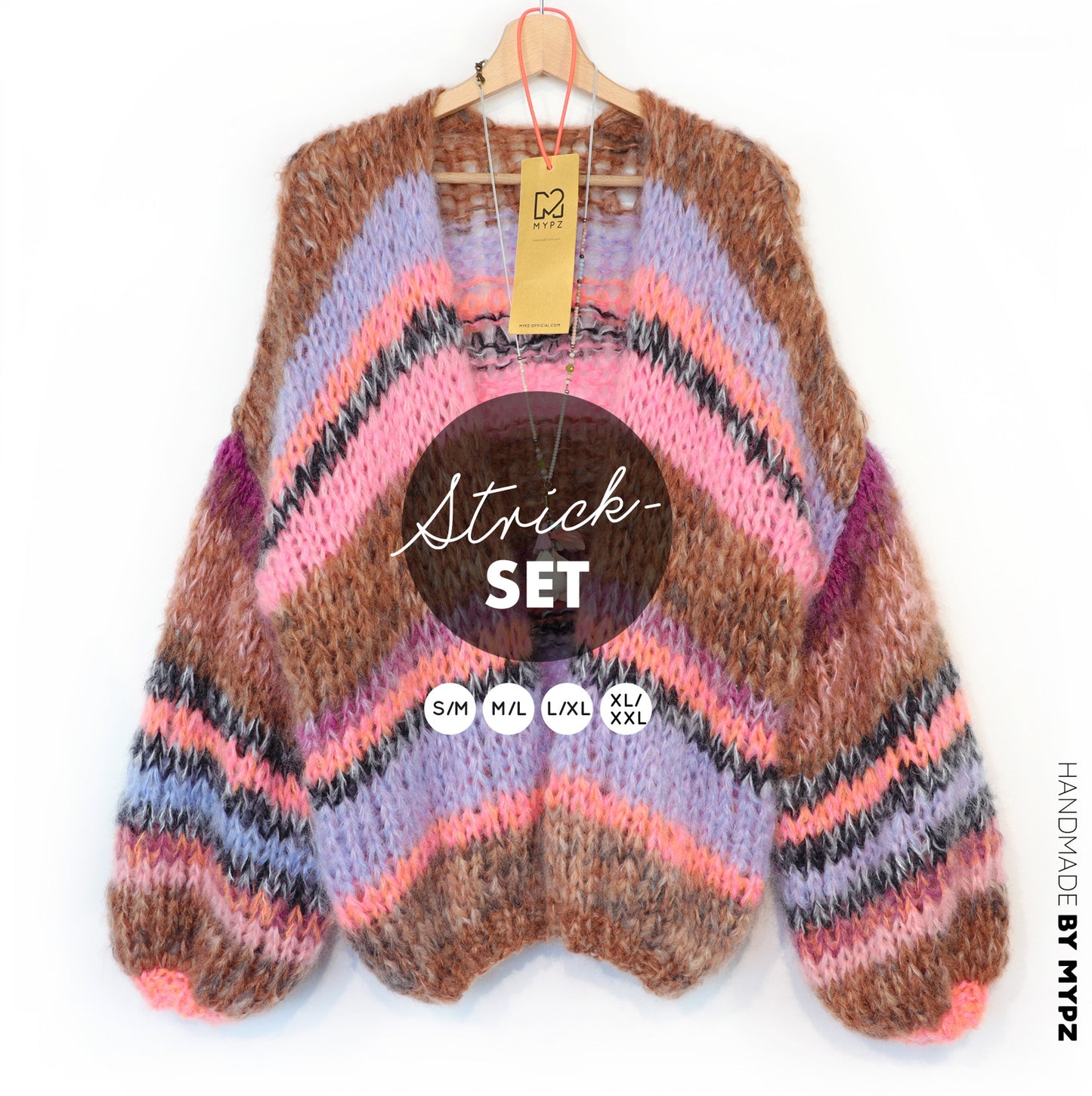 Strickset – MYPZ Chunky Kidmohair Cardigan Tiger Nr. 15 (ENG-NL-DE)