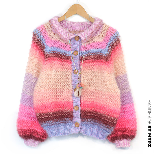 Strickset – MYPZ top-down bomber cardigan Blush en Rouge No10 (ENG-NL-DE)