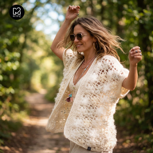 MYPZ Wildflower Cardigan Weißtöne