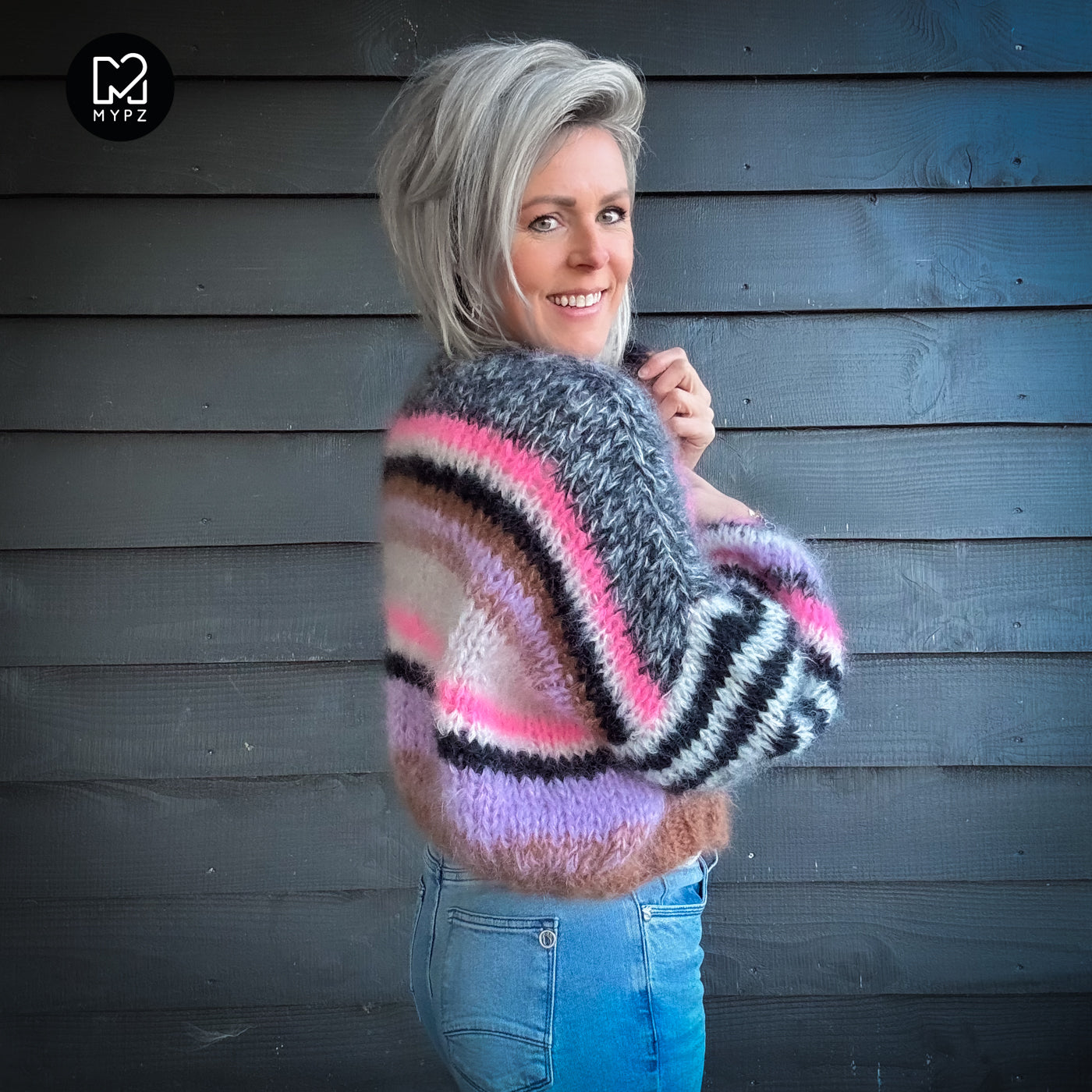 Strickset – Short Chunky Mohair Cardigan Alex No.12 (ENG-NL-DE)