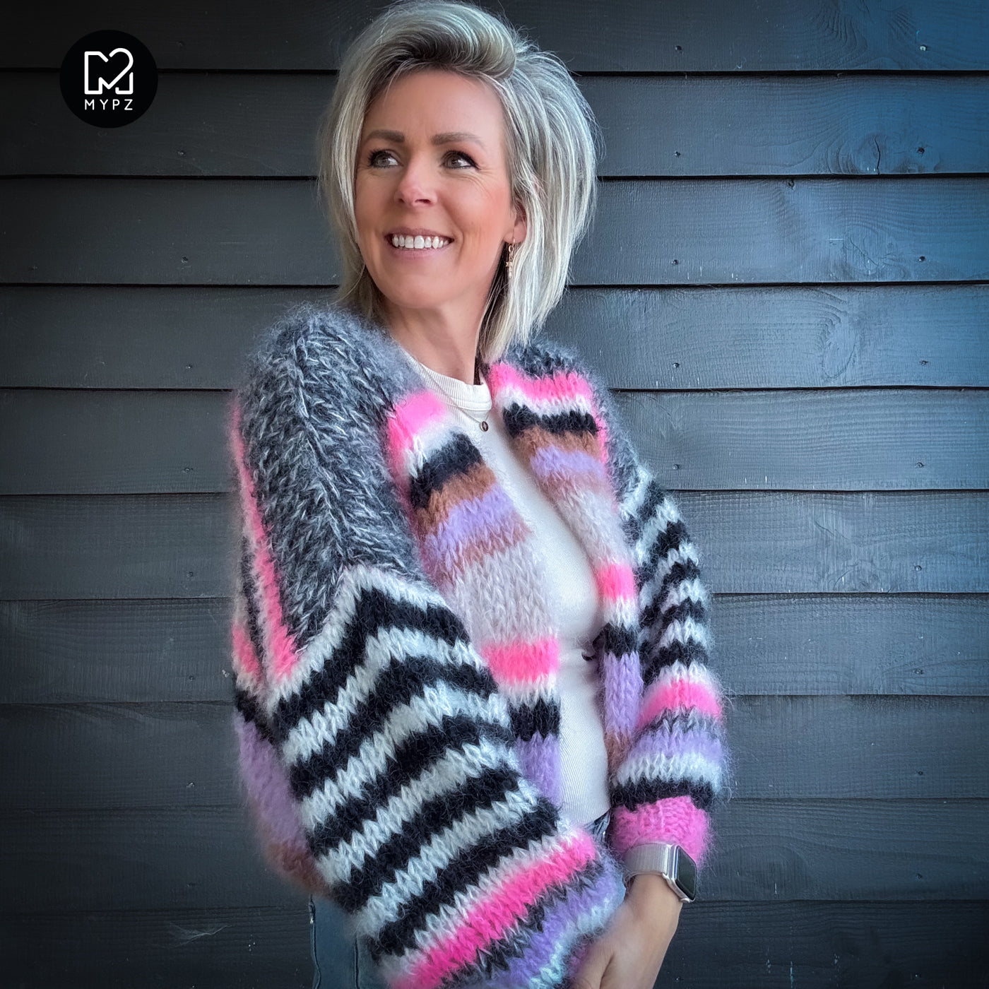 Strickset – Short Chunky Mohair Cardigan Alex No.12 (ENG-NL-DE)