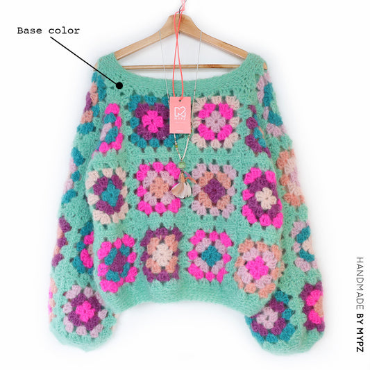 Design your own kit - Häkelset MYPZ Granny Square Mohair Pullover (ENG-NL-DE)