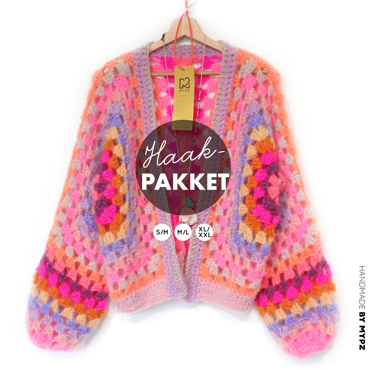 Häkelset - MYPZ Hexagon Cardigan Pink Vibes