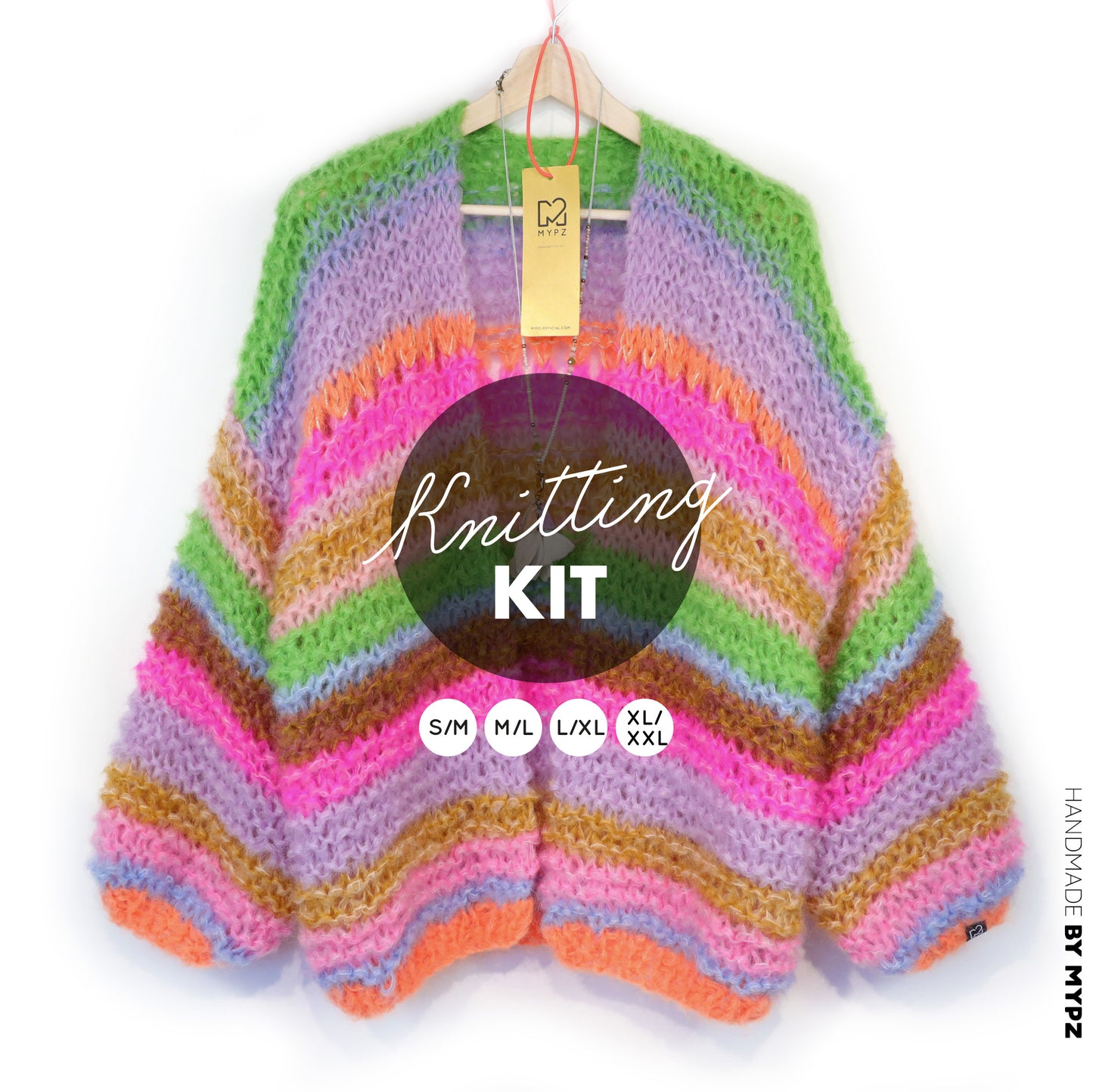 Strickset – MYPZ Chunky Mohair Cardigan Rainbow Sorbet No.15 (ENG-NL-DE)
