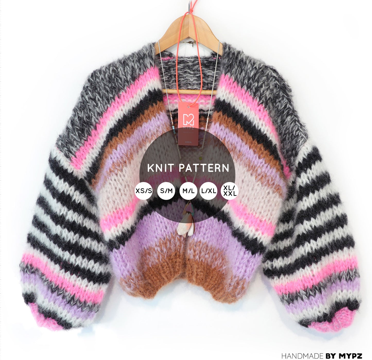 Strickanleitung – Short Chunky Mohair Cardigan Alex No.12 (ENG-NL-DE)