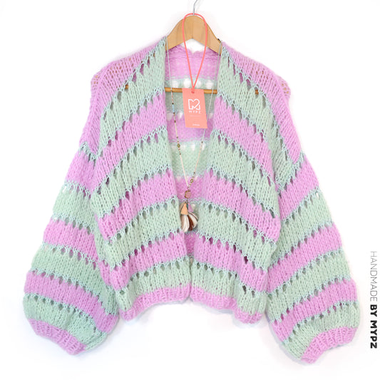 Knitting kit – MYPZ Light Alpaca Cardigan Minty Blush No.10 (ENG-NL-DE)