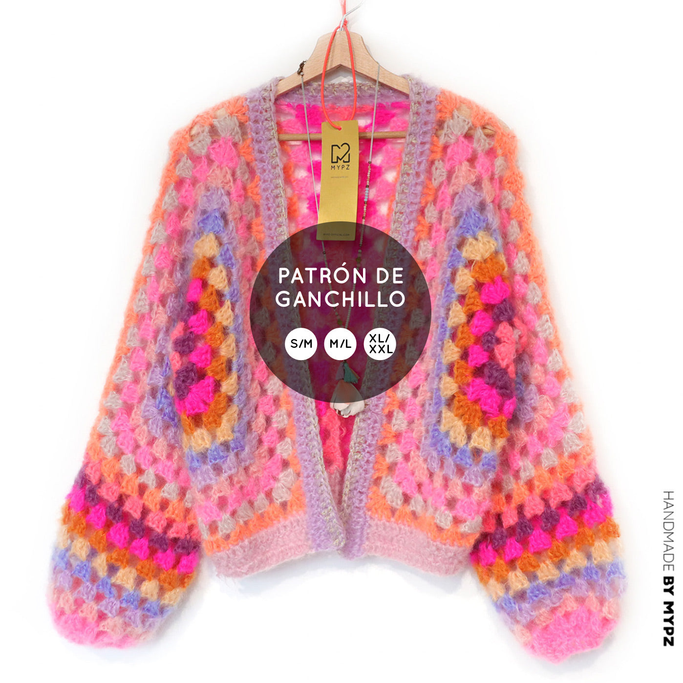 Häkelanleitung - MYPZ Hexagon Cardigan Pink Vibes (ENG-NL-DE)
