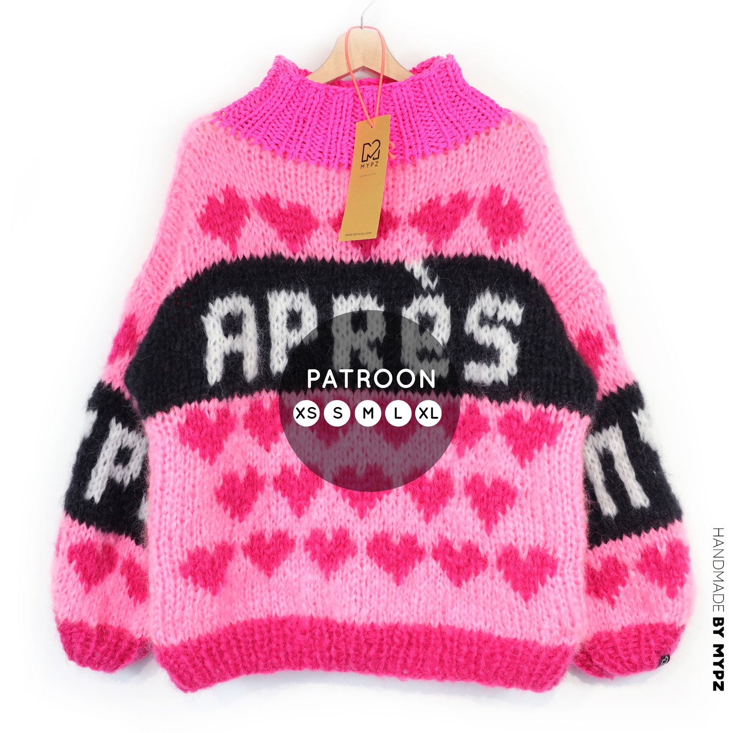 Knitting pattern – MYPZ Chunky Mohair Ski Love Pullover Pink No.9 (ENG-NL-DE)