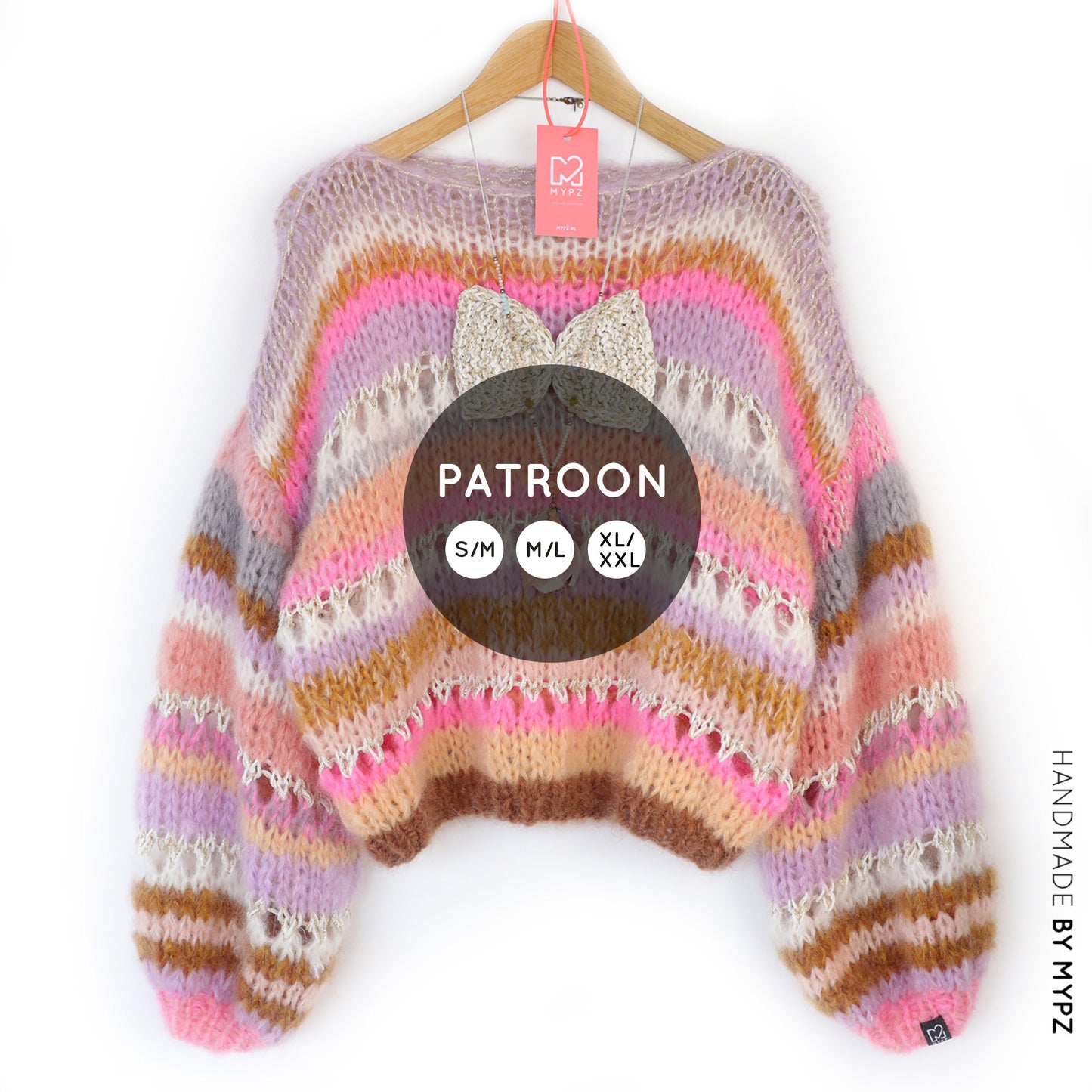 Strickanleitung – Chunky Mohair Pullover Bijoux No.12 (ENG-NL-DE)