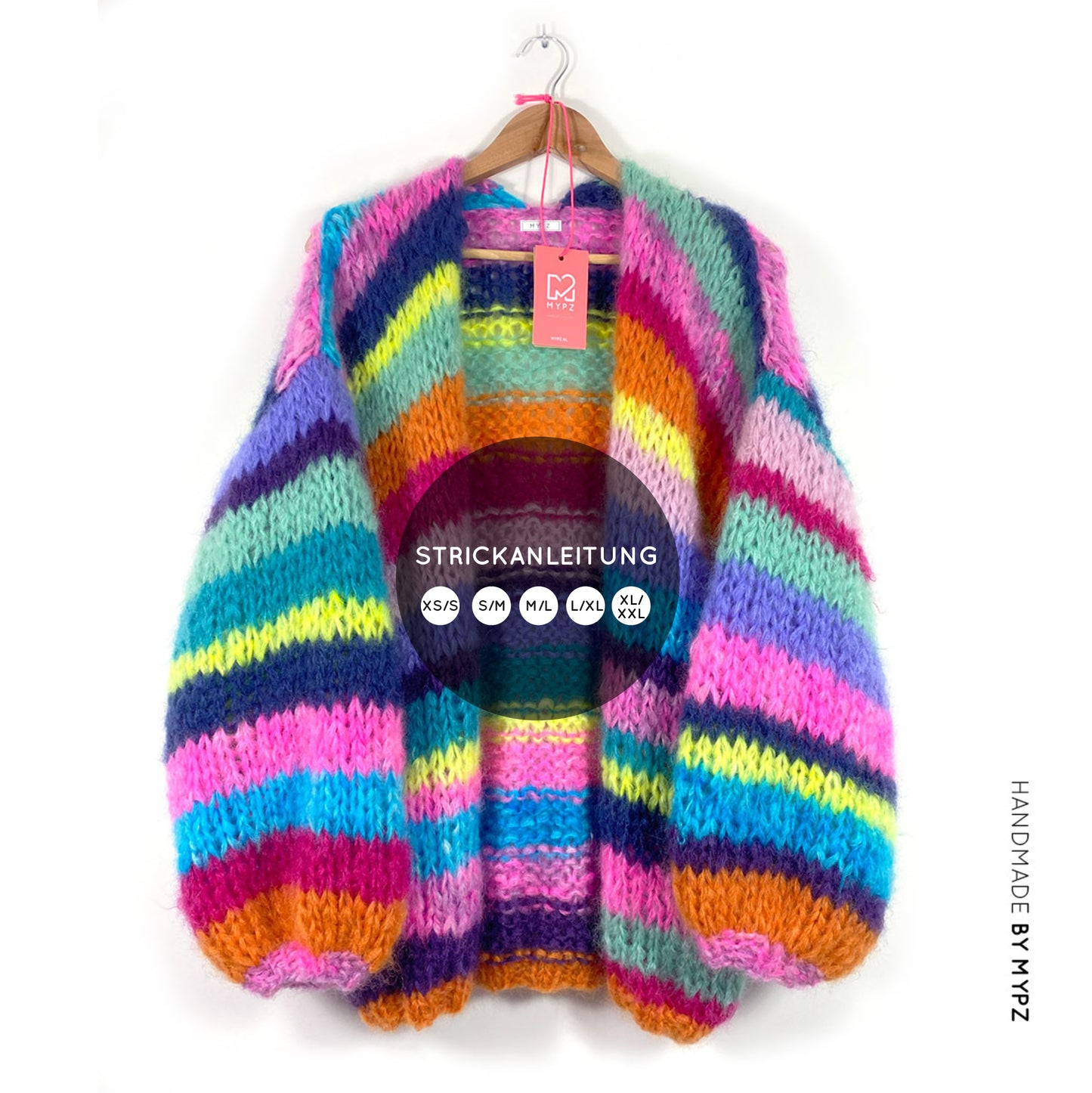 Strickanleitung – MYPZ Mohair Rainbow Cardigan No.15 (ENG-NL-DE)