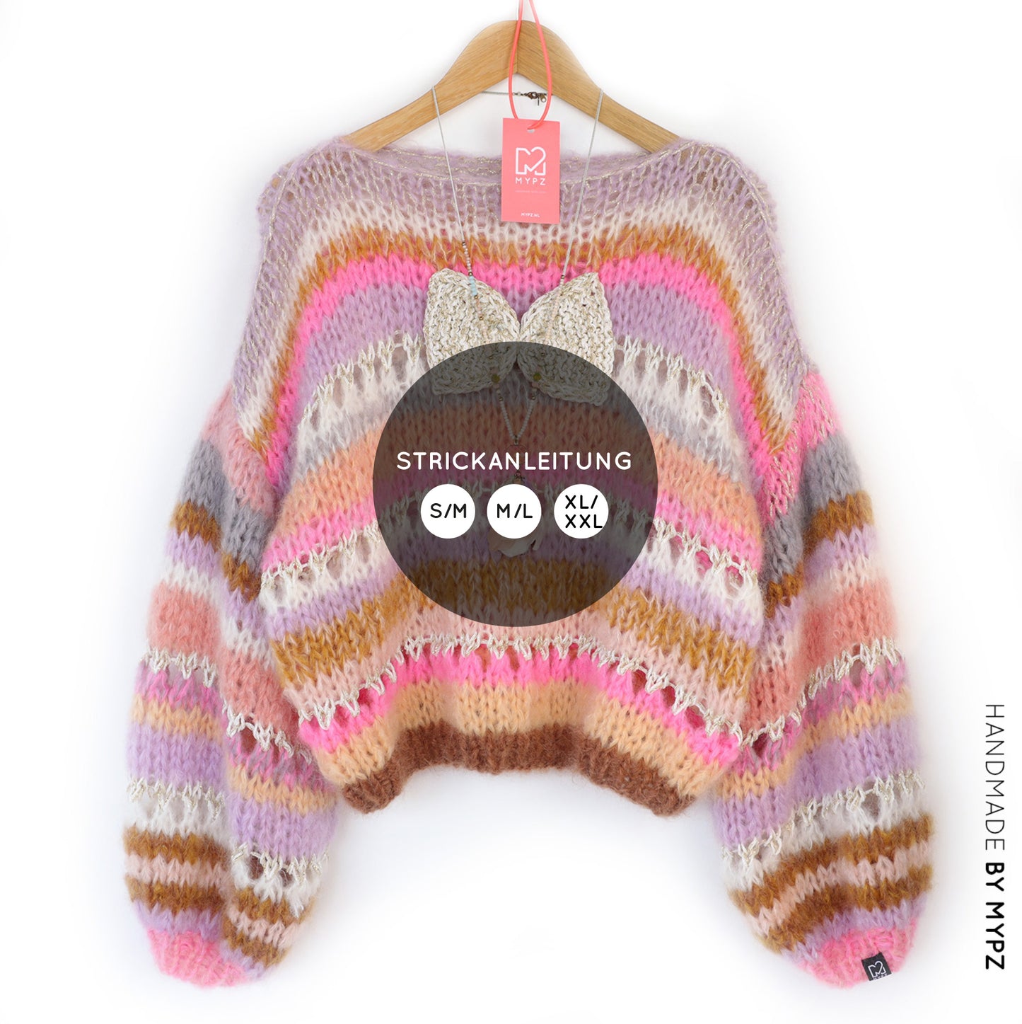 Strickanleitung – Chunky Mohair Pullover Bijoux No.12 (ENG-NL-DE)