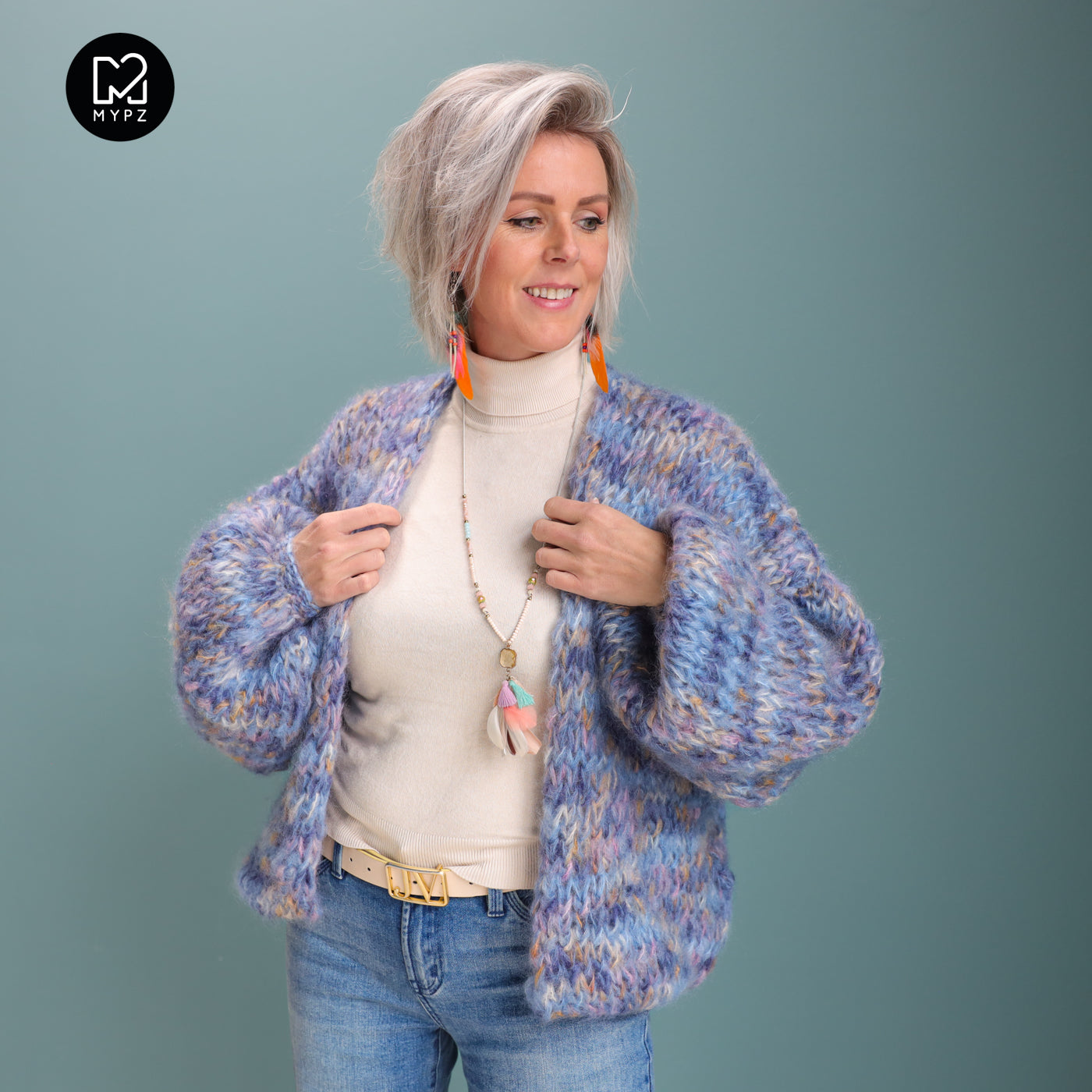 Strickset – MYPZ Kurze Chunky Mohair Cardigan Western No.15 (ENG-NL-DE)