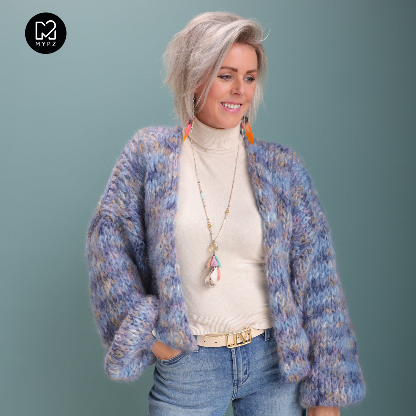 Strickset – MYPZ Kurze Chunky Mohair Cardigan Western No.15 (ENG-NL-DE)