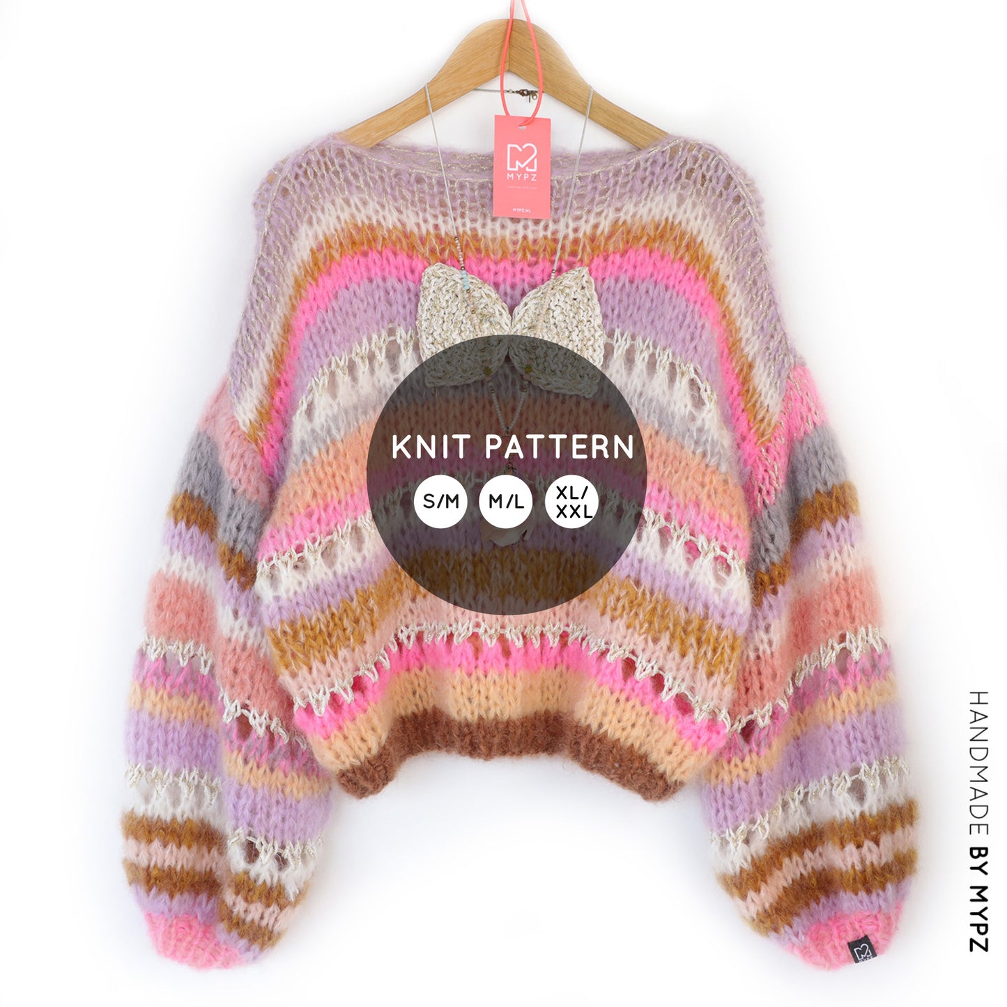 Strickanleitung – Chunky Mohair Pullover Bijoux No.12 (ENG-NL-DE)