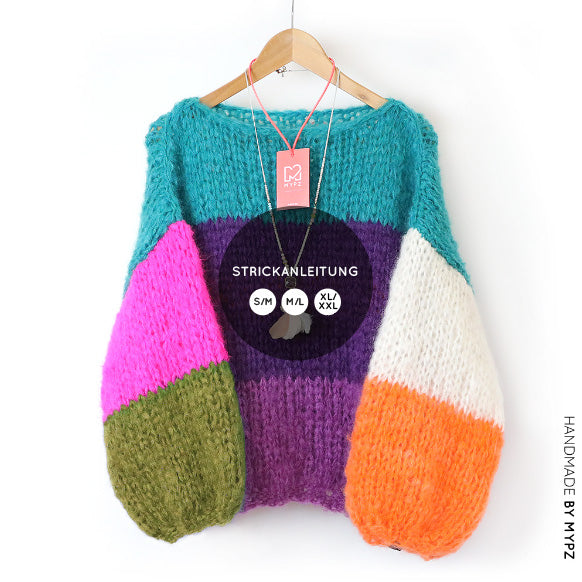 Strickanleitung – MYPZ basic chunky mohair pullover Mila No15 (ENG-NL-DE-FR-ES)