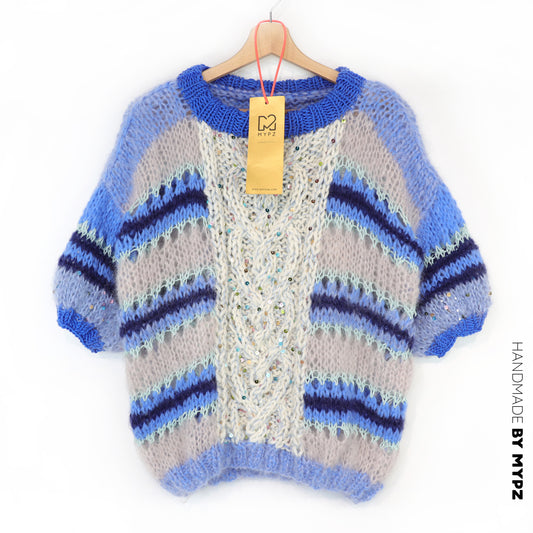 MYPZ Light Alpaca Mohair Top Zopfherz Blau Nr. 10
