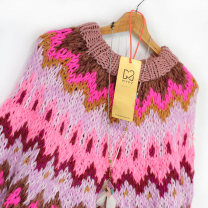 Strickanleitung – MYPZ Chunky Topdown Alpaca Pullover Himbeere Nr.12 (ENG-DE-NL-ES-FR-IT-DA-SV-NO)
