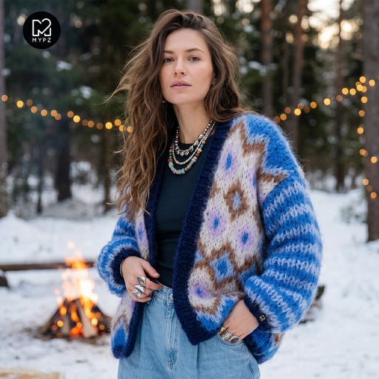 Strickset – Chunky-Mohair-Jacke Alpine Breeze Nr.12 (ENG-DE-NL-ES-FR-IT-DA-SV-NO)