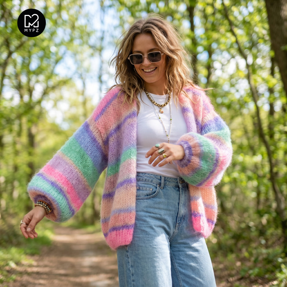 Knitting pattern – MYPZ Basic Light Mohair Cardigan Blaze & Berry No10 (ENG-NL-DE)
