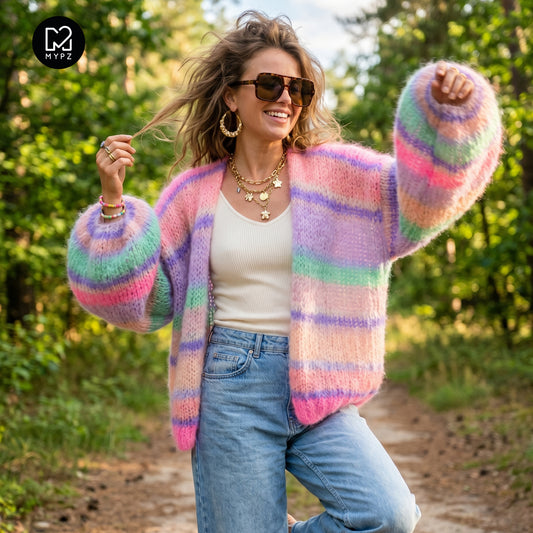 Strickset – MYPZ Basic Light Mohair Cardigan Blaze & Berry No. 10 (ENG-NL-DE)
