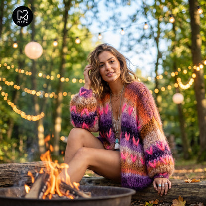 Strickanleitung – MYPZ Chunky Mohair Cardigan Boho Firefly No.15 (ENG-NL-DE)