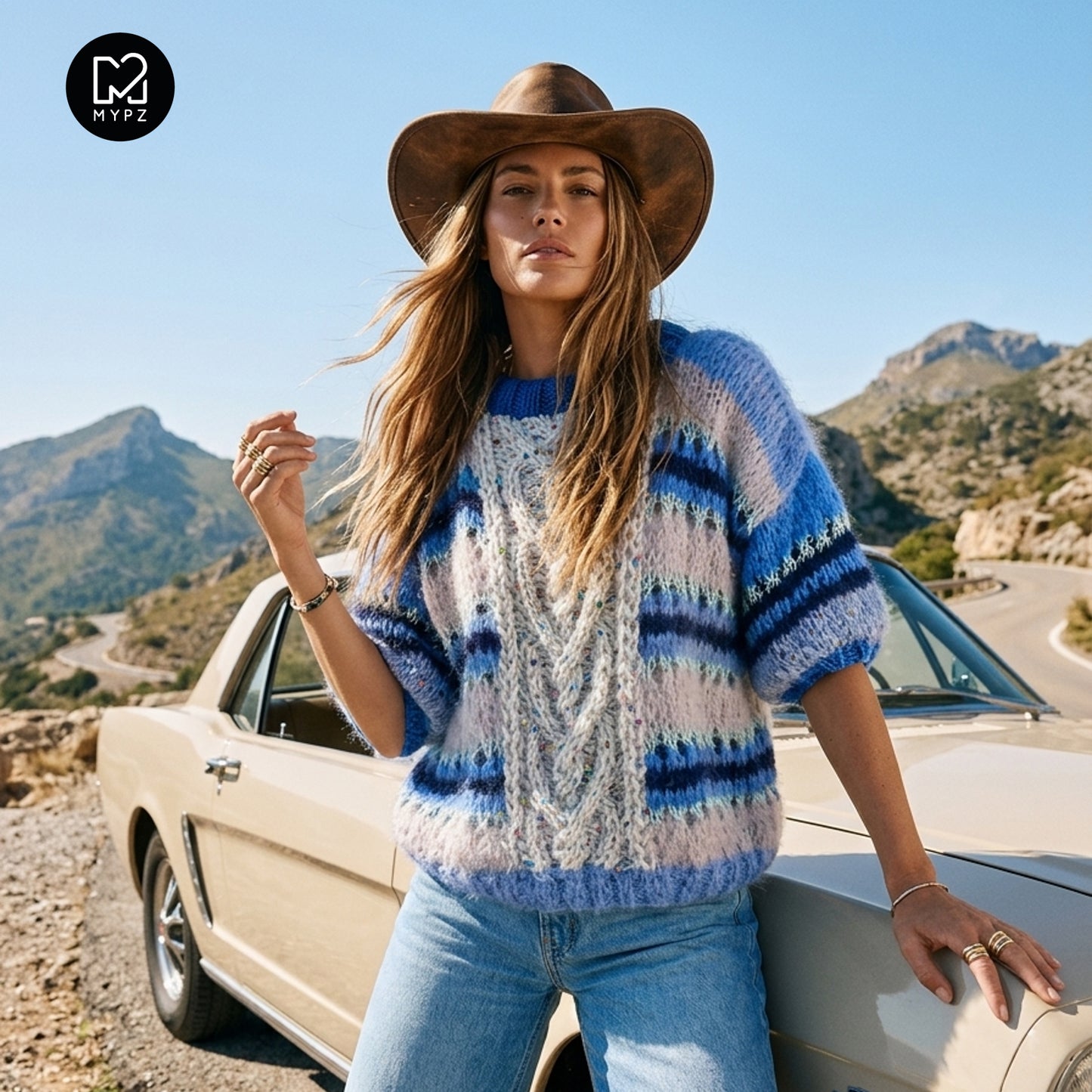 Strickanleitung – MYPZ  Light Alpaca Mohair Top Cable Heart Blue No10 (ENG-NL-DE)