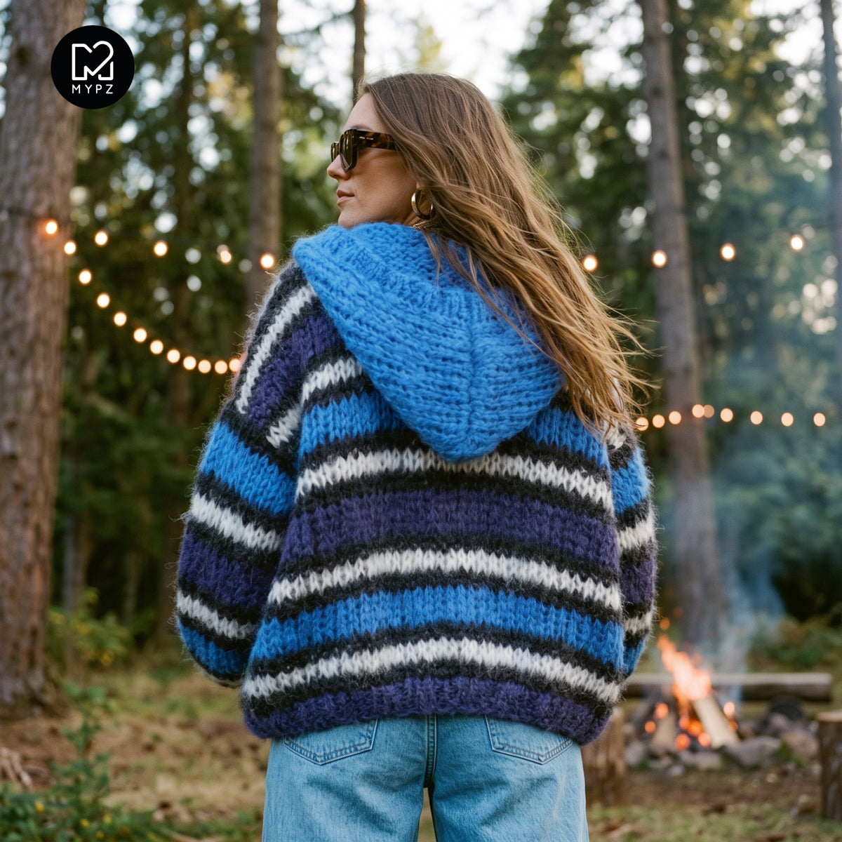 Strickmuster – MYPZ Hooded Chunky Mohair Bomber Cardigan Blue Nr.15 (ENG-DE-NL-ES-FR-IT-DA-SV-NO)