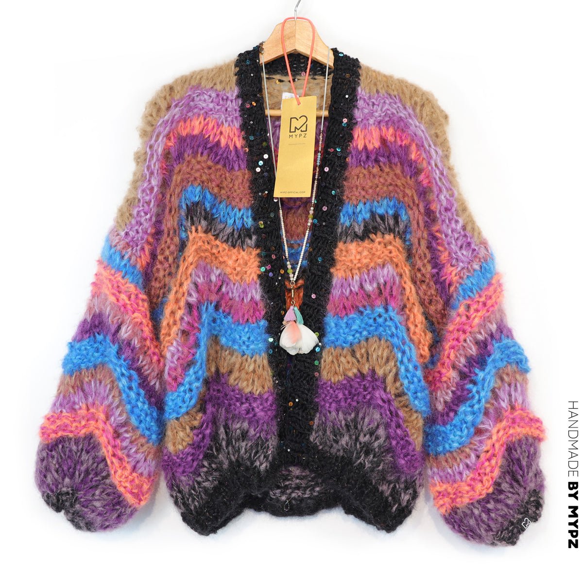 MYPZ Kurz-Cardigan aus dickem Mohair Maple Wave Nr. 12