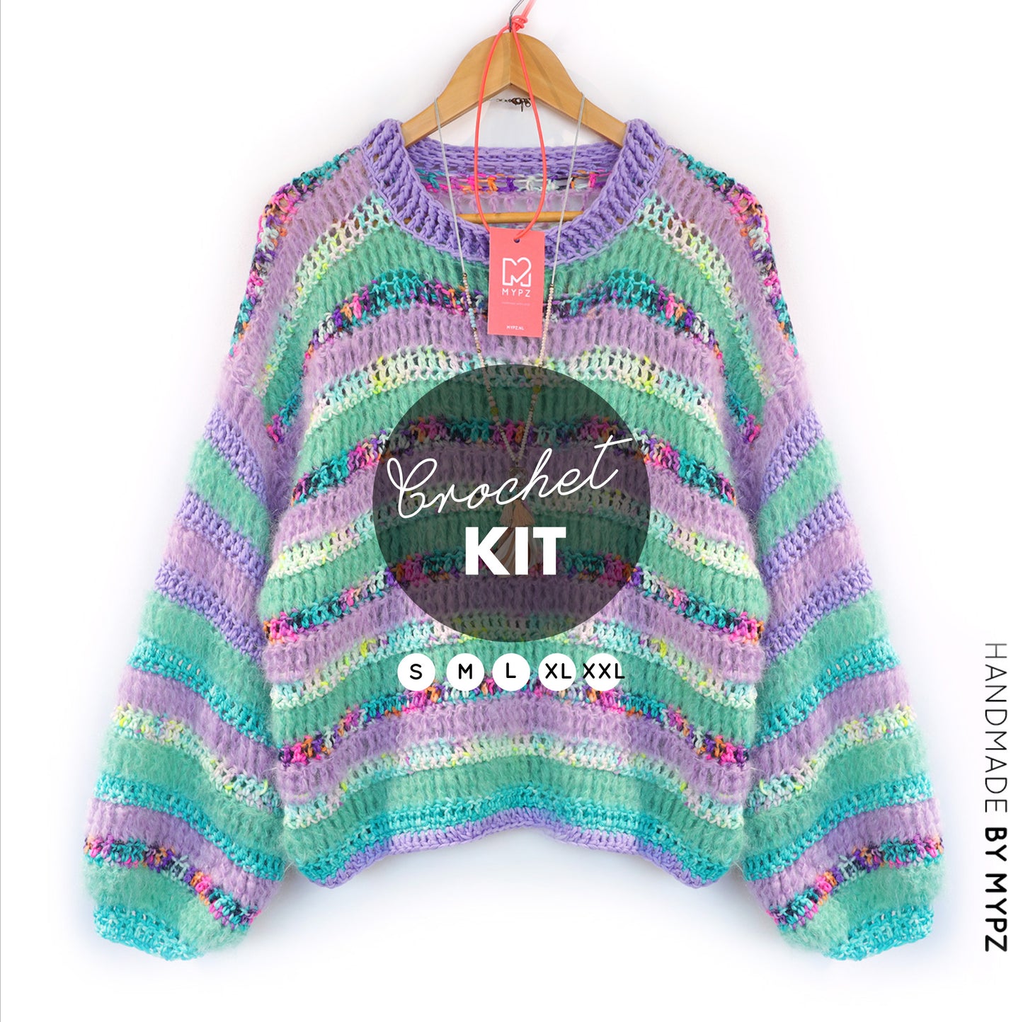 Crochet kit – MYPZ Chunky pullover Archie (ENG-NL-DE)