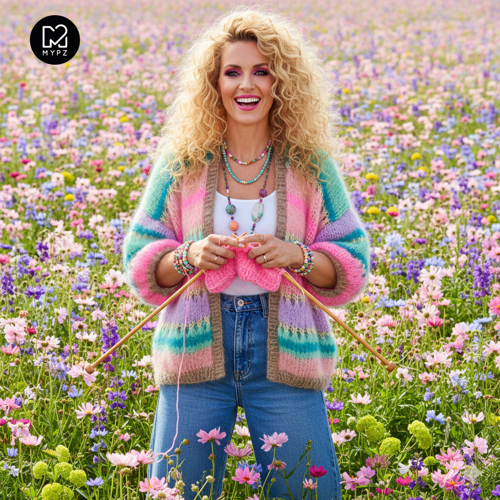 Strickanleitung – MYPZ Kurze Mohair Cardigan Faby No10 (ENG-NL-DE)