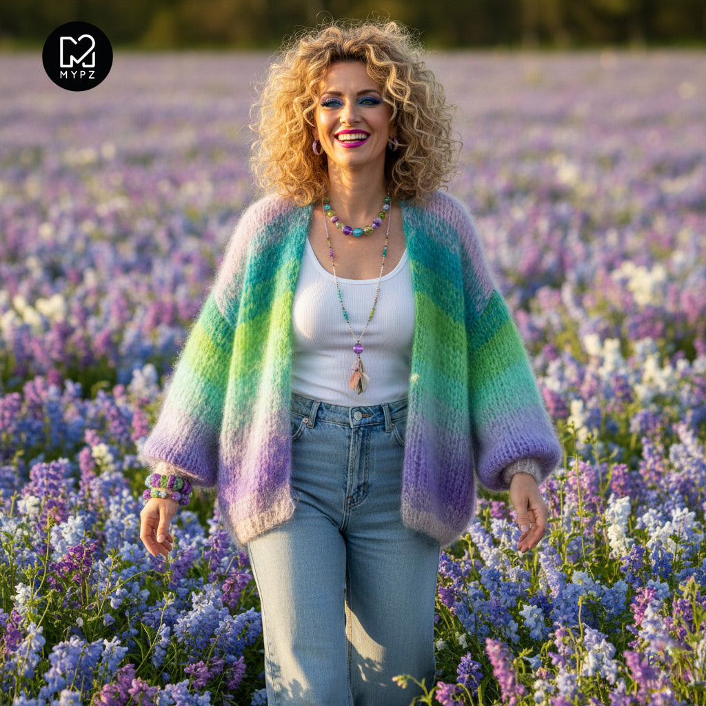 Strickset – MYPZ Chunky Mohair Cardigan Green Valley No.15 (ENG-NL-DE)