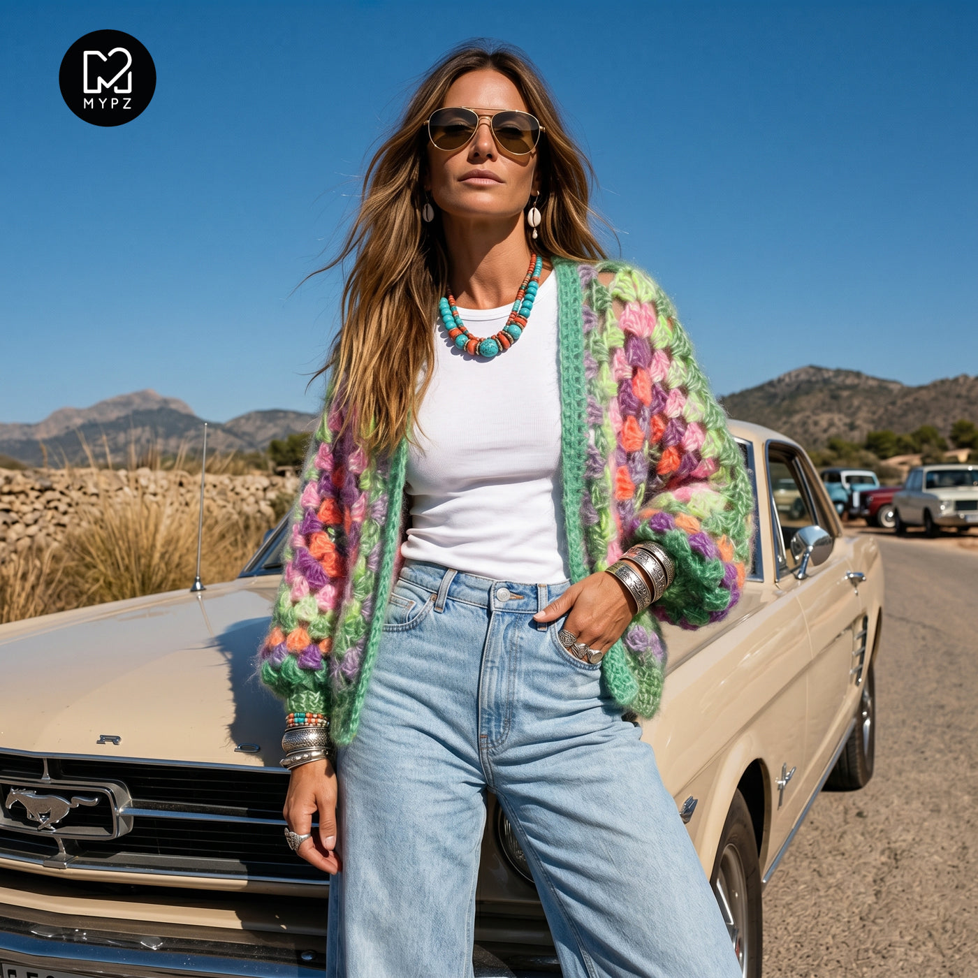 Häkelanleitung - MYPZ Chunky Hexagon Cardigan Pistachio (ENG-NL-DE)