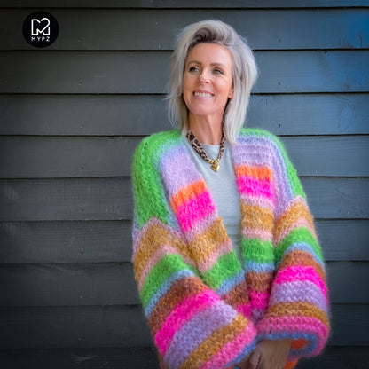Strickset – MYPZ Chunky Mohair Cardigan Rainbow Sorbet No.15 (ENG-NL-DE)