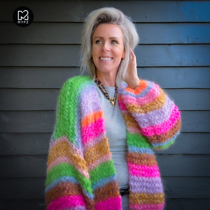 Strickset – MYPZ Chunky Mohair Cardigan Rainbow Sorbet No.15 (ENG-NL-DE)