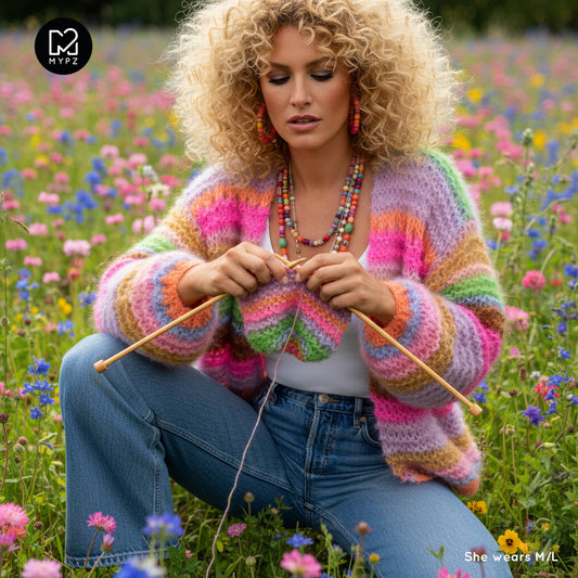 Strickset – MYPZ Chunky Mohair Cardigan Rainbow Sorbet No.15 (ENG-NL-DE)
