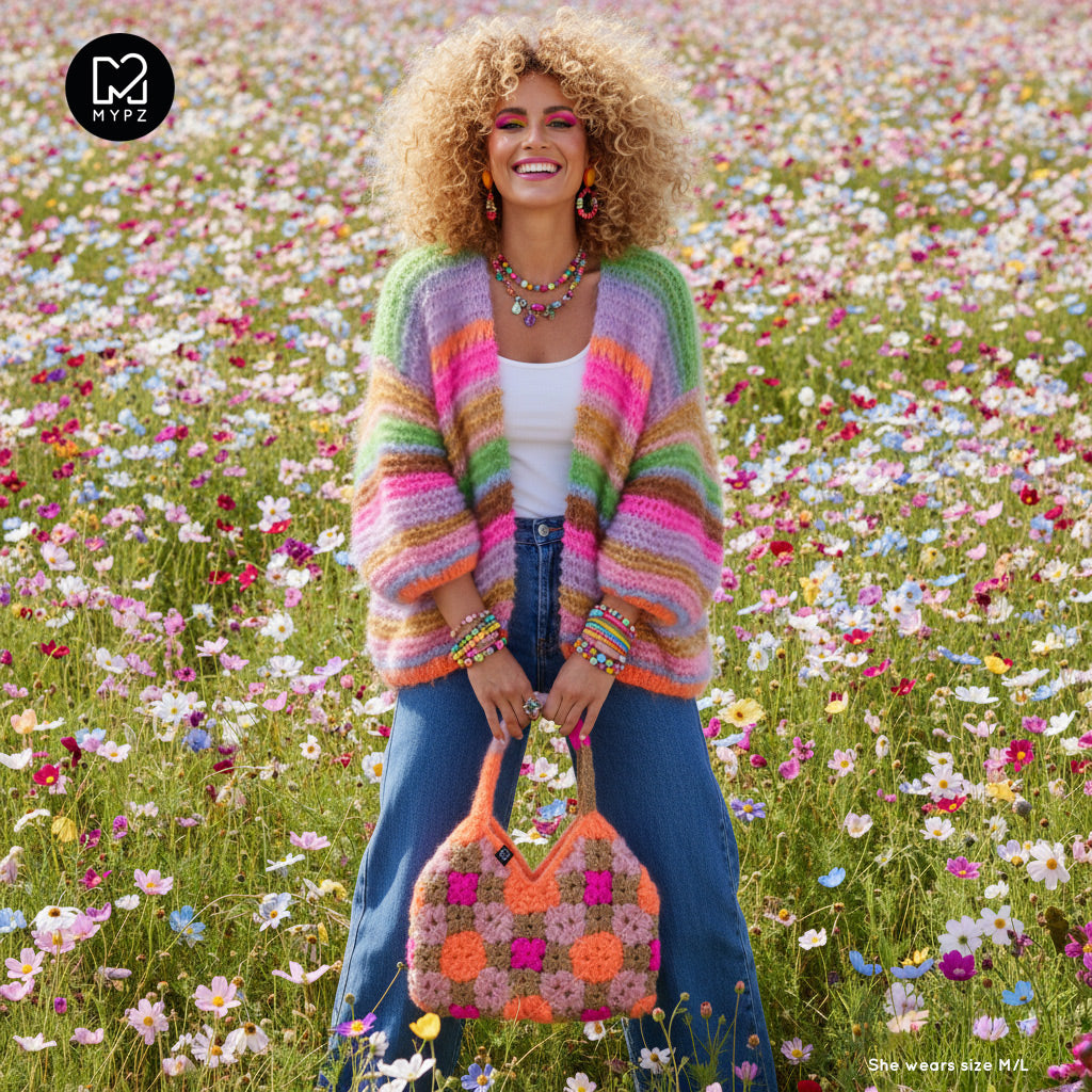 Strickset – MYPZ Chunky Mohair Cardigan Rainbow Sorbet No.15 (ENG-NL-DE)