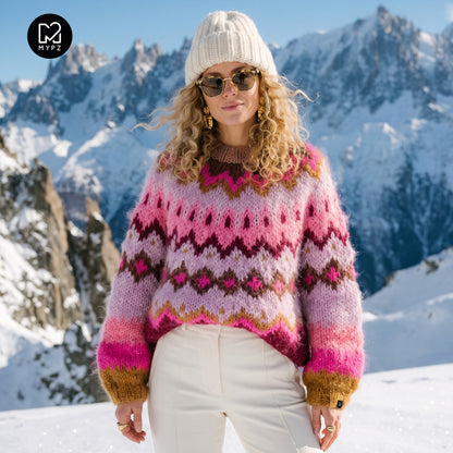Strickanleitung – MYPZ Chunky Topdown Alpaca Pullover Himbeere Nr.12 (ENG-DE-NL-ES-FR-IT-DA-SV-NO)