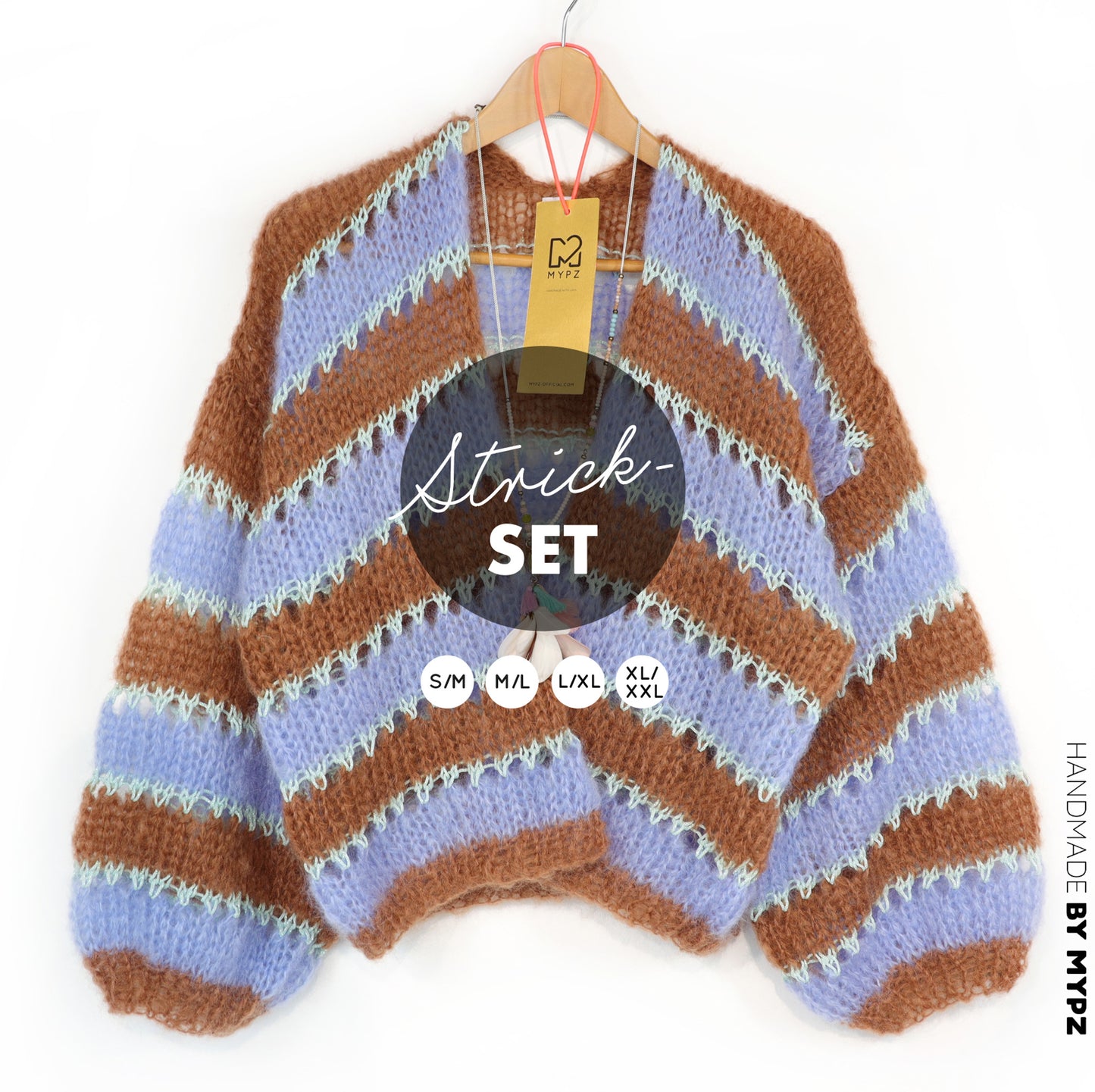Strickset – MYPZ Light Mohair Cardigan Royal Coco Nr. 10 (ENG-NL-DE)