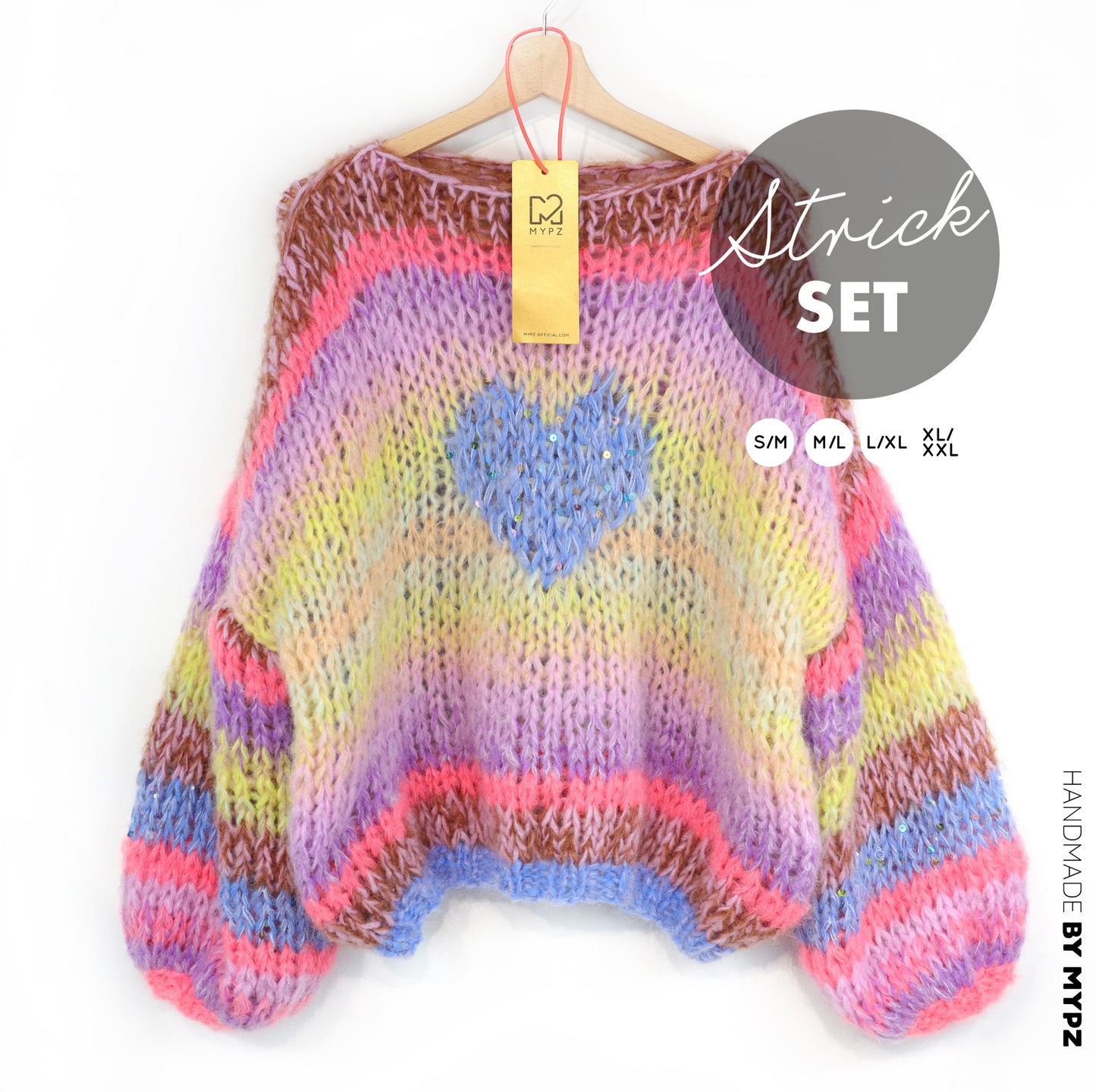 Strickset – MYPZ Short Chunky Alpaca-Mohair Pullover Lake No15 (ENG-NL-DE)